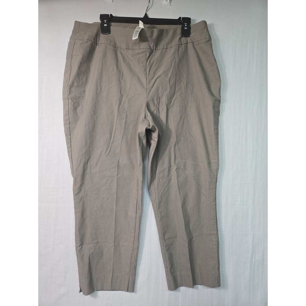 Chico's So Slimming Crop Pants Brown Stretch Pull On Trousers Women's 3 (XL/16)